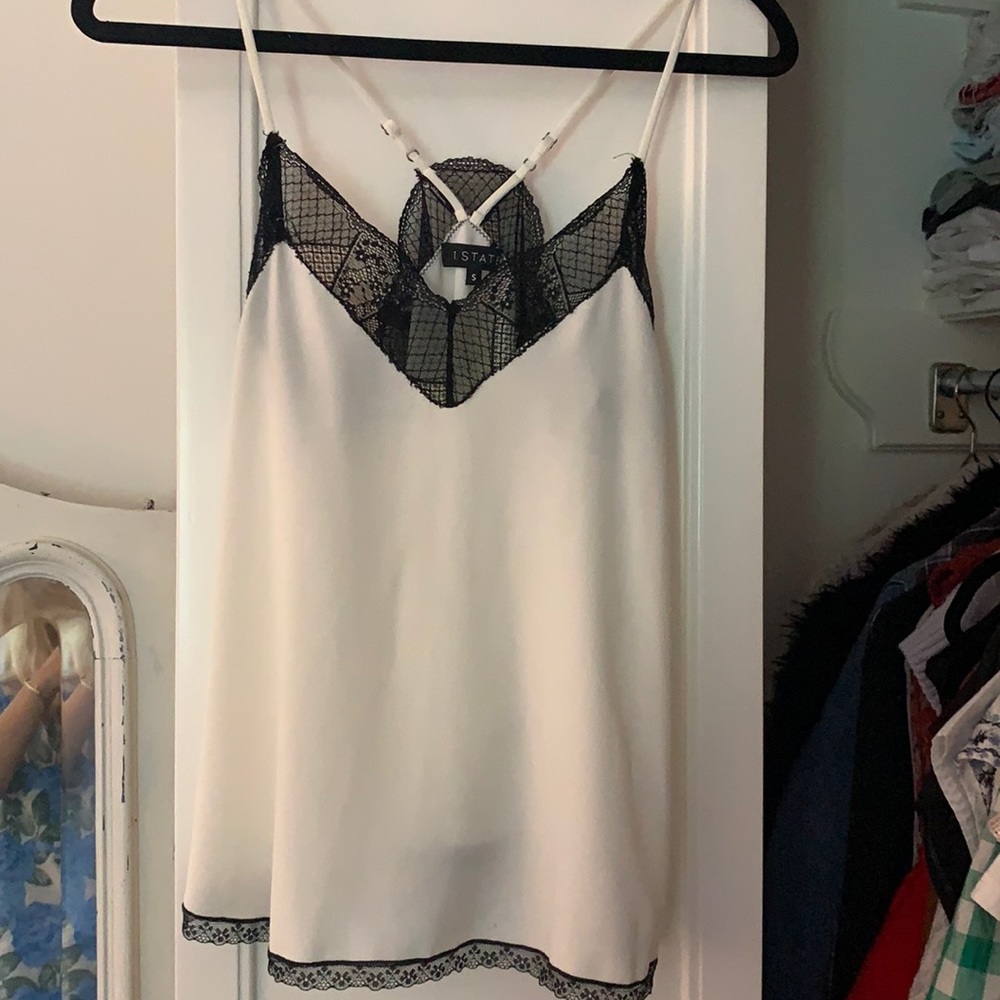 white and black tank top